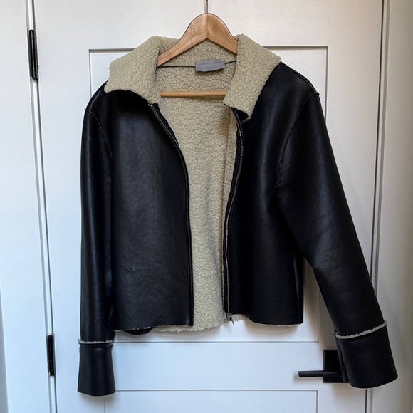 Modern Citizen Bonnie Shearling-Collar Coat - Black - XS - Picture 1 of 3